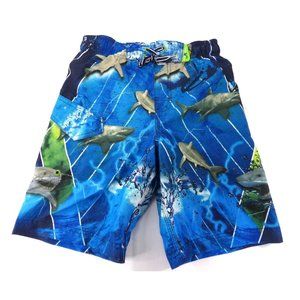 Boy's Shark Swim Trunks Zero X Posur Medium 5/6 preowned